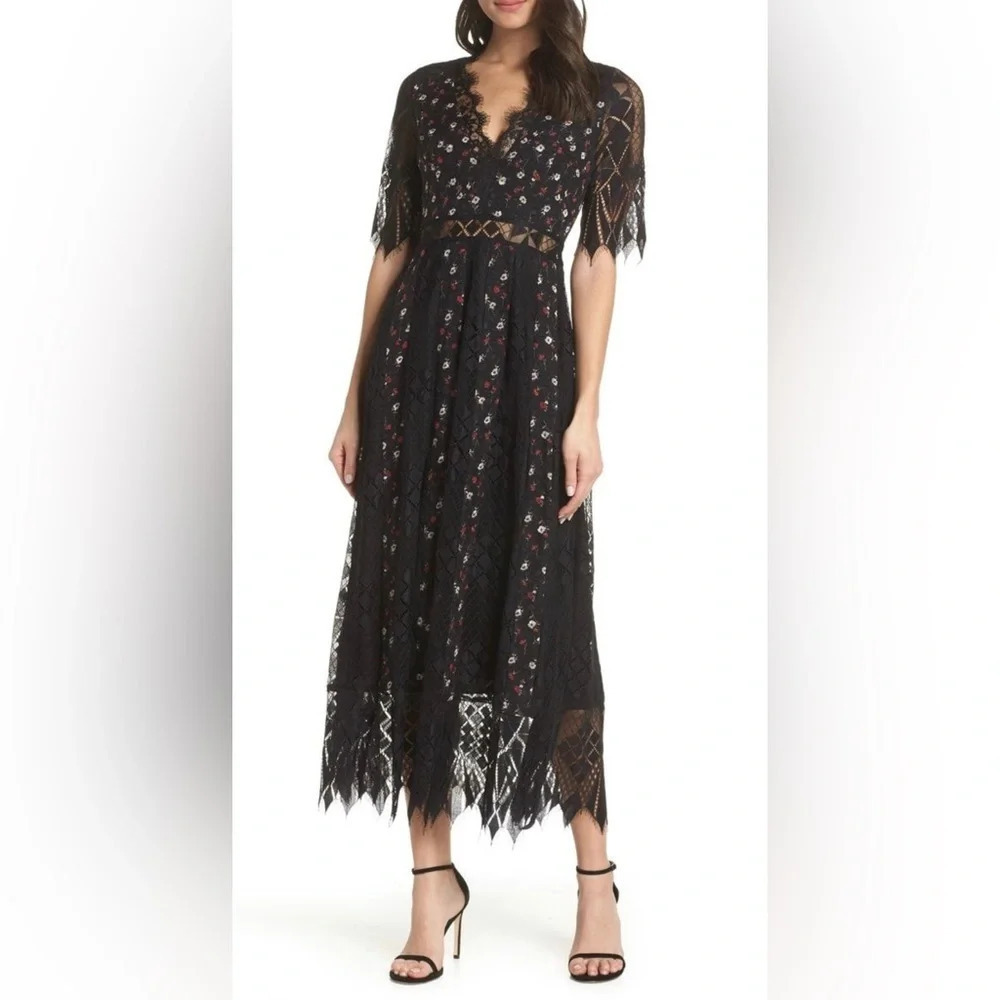 FoxieDox Josefine Lace & Clip Dot Tea Length